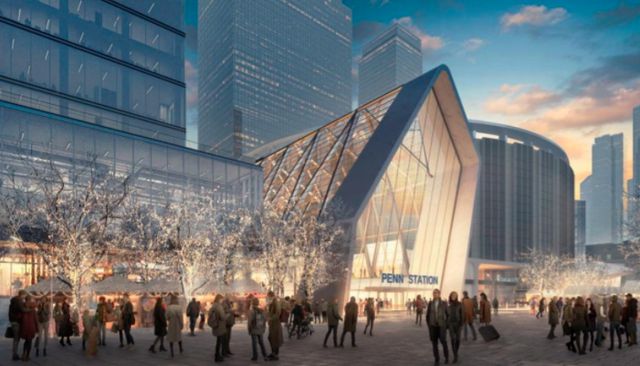 A rendering showing part of the Penn Station plan